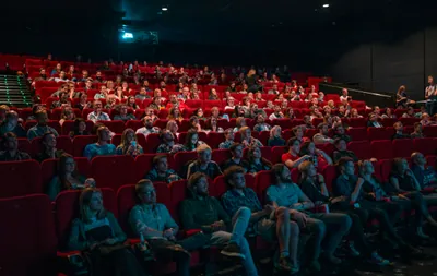 person watching movie